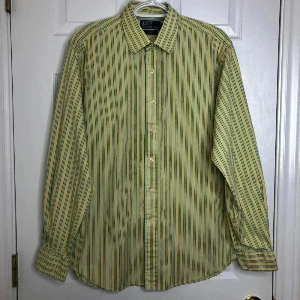 Polo By Ralph Lauren Dress Shirt Yellow Sz Large